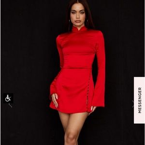 - House of CB ALYSSA SCARLET SATIN MINI DRESS